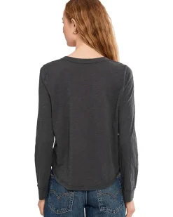 Mod-o-doc Long Sleeve Exposed Seams Button-Up Slim Cardi Women's