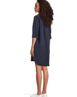 Mod-o-doc Roll Up Long Sleeve Shirt Dress Women's