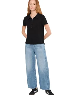 Mod-o-doc Short Sleeve Boxy Polo Tee Women's