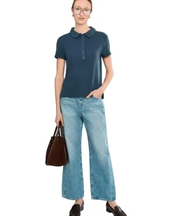 Mod-o-doc Short Sleeve Boxy Polo Tee Women's