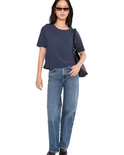 Mod-o-doc Shrunken Boxy Crew Neck Short Sleeve Tee Women's