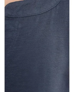 Mod-o-doc 3/4 Sleeve Split Neck Mandarin Tee Women's