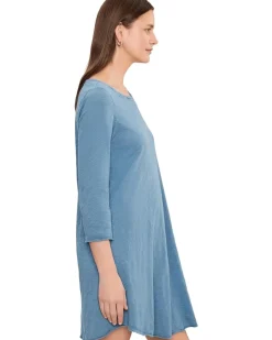 Mod-o-doc 3/4 Sleeve Twisted Crew Neck Dress Women's