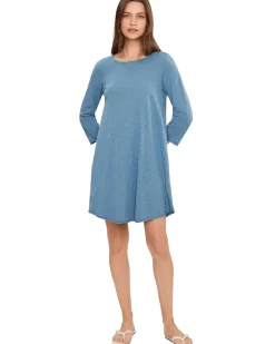 Mod-o-doc 3/4 Sleeve Twisted Crew Neck Dress Women's