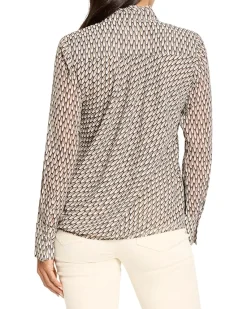 NIC+ZOE Abstract Dot Falling Chiffon Top Women's