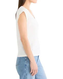 NIC+ZOE Cap Sleeve V-neck Supima Cotton Tee Women's