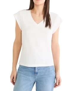 NIC+ZOE Cap Sleeve V-neck Supima Cotton Tee Women's