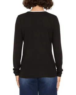 NIC+ZOE Cozy Jersey Double Layer Split Neck Tee Women's