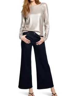 NIC+ZOE Glazed Rib Boat Neck Tee Women's