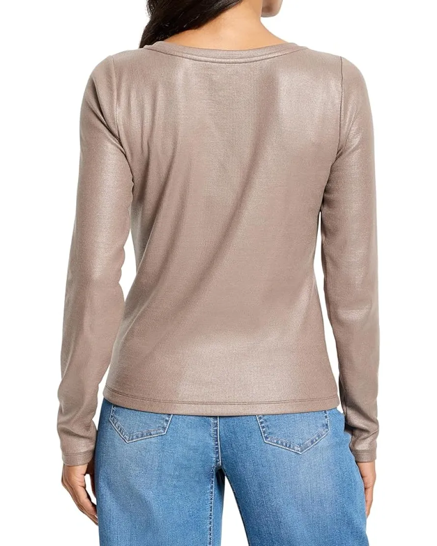 NIC+ZOE Glazed Rib Boat Neck Tee Women's