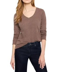 NIC+ZOE Lace Knit V-Neck T-Shirt Women's