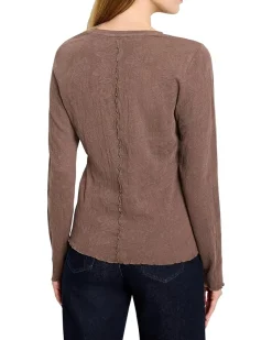 NIC+ZOE Lace Knit V-Neck T-Shirt Women's