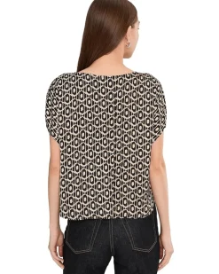 NIC+ZOE Lacy Diamonds Day Gloss Woven Tee Women's