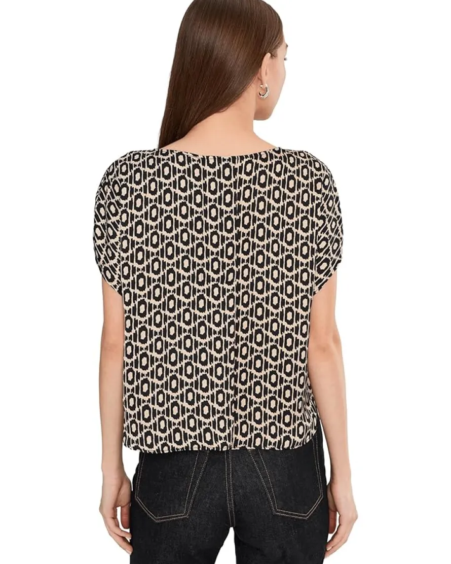 NIC+ZOE Lacy Diamonds Day Gloss Woven Tee Women's