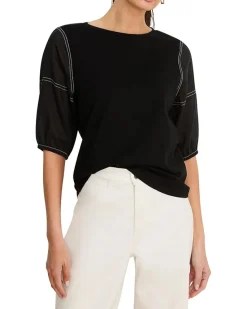 NIC+ZOE Linen Sleeve Cotton Tee Women's
