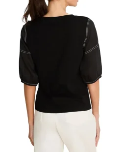 NIC+ZOE Linen Sleeve Cotton Tee Women's