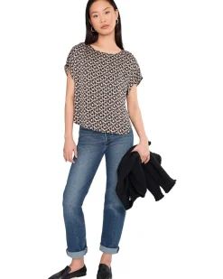 NIC+ZOE Petite Lacy Diamonds Day Gloss Woven Tee Women's
