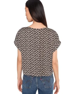 NIC+ZOE Petite Lacy Diamonds Day Gloss Woven Tee Women's