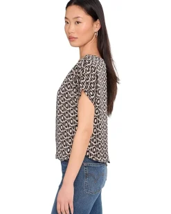 NIC+ZOE Petite Lacy Diamonds Day Gloss Woven Tee Women's