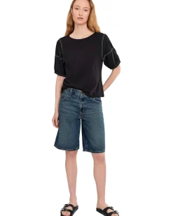 NIC+ZOE Petite Linen Sleeve Cotton Tee Women's
