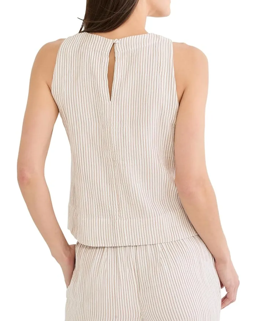 NIC+ZOE Petite Pinstripe Gauze Pop On Tank Women's