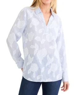 NIC+ZOE Petite Sky Striped Jacquard Top Women's