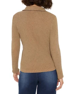 NIC+ZOE Rib Long Sleeve Polo Women's