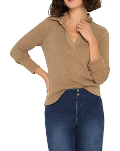 NIC+ZOE Rib Long Sleeve Polo Women's