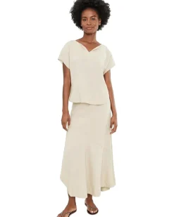 NIC+ZOE Rumba Linen Split Neck Tee Women's