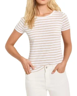 NIC+ZOE Short Sleeve Scoop Neck Striped Tee Women's