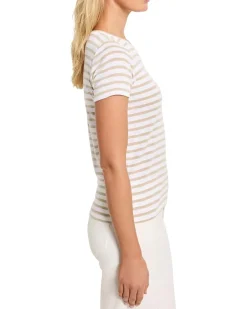 NIC+ZOE Short Sleeve Scoop Neck Striped Tee Women's