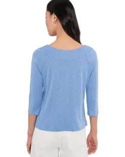 NIC+ZOE 3/4 Sleeve Ballet Boat Tee Women's