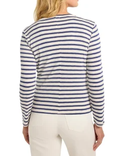 NIC+ZOE Striped Snap Front Cardigan Women's