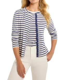 NIC+ZOE Striped Snap Front Cardigan Women's
