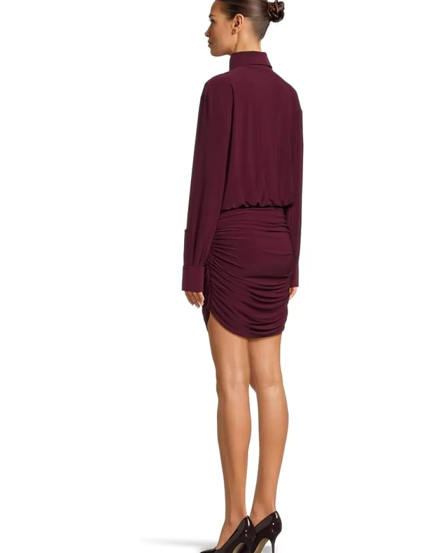 Norma Kamali Boyfriend NK Shirt Shirred Skirt Dress Women's