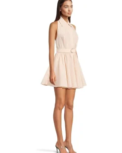 Norma Kamali Halter Flared Mini Dress Women's