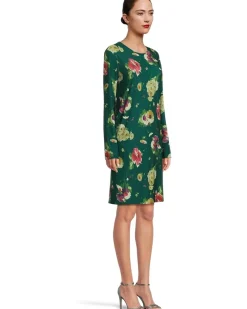Norma Kamali Long Sleeve Crew Dress To Knee Women's