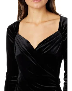 Norma Kamali Long Sleeve Sweetheart Side Drape Gown Women's