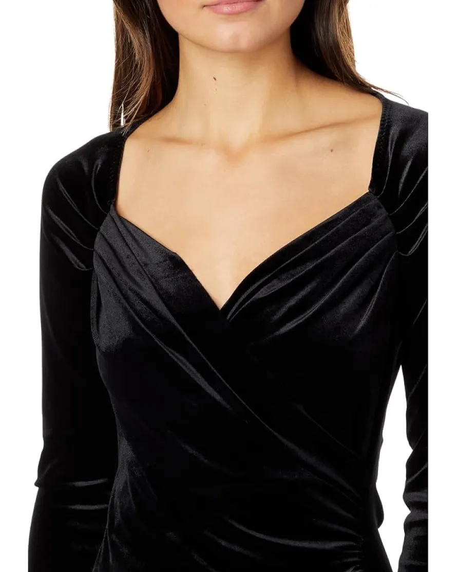 Norma Kamali Long Sleeve Sweetheart Side Drape Gown Women's