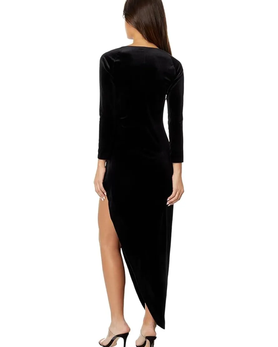 Norma Kamali Long Sleeve Sweetheart Side Drape Gown Women's