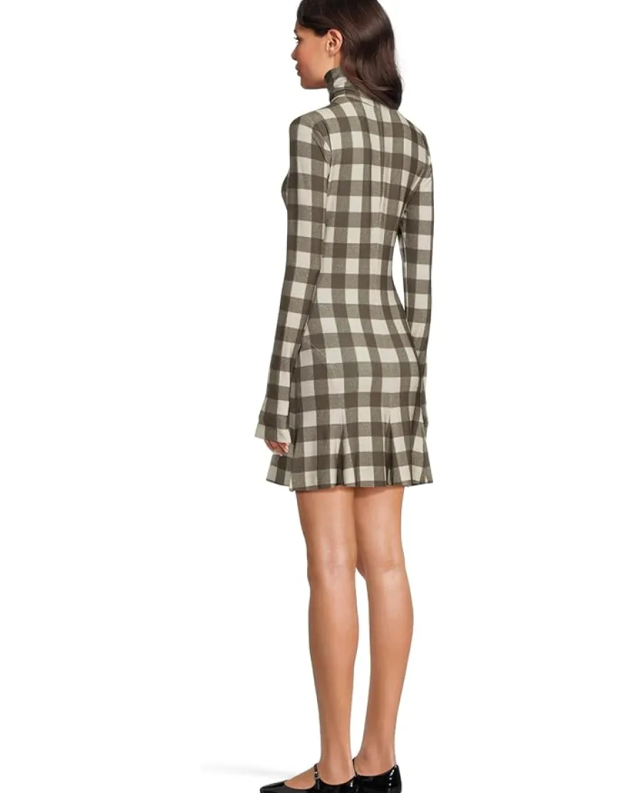 Norma Kamali Long Sleeve Turtle Fishtail Mini Dress Women's