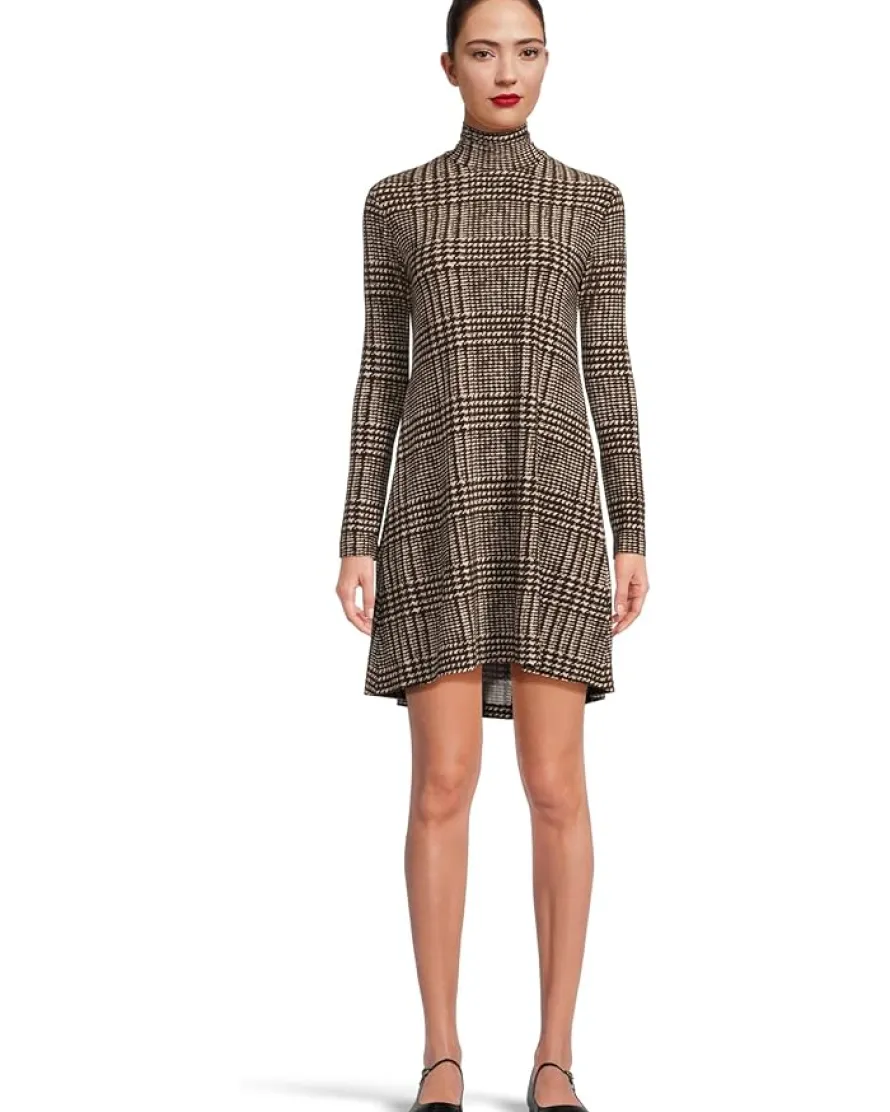 Norma Kamali Long Sleeve Turtle Swing Dress Women's