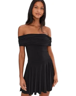 Norma Kamali Sleeveless Cowl Neck Hooded Flared Pickleball Dres Women's