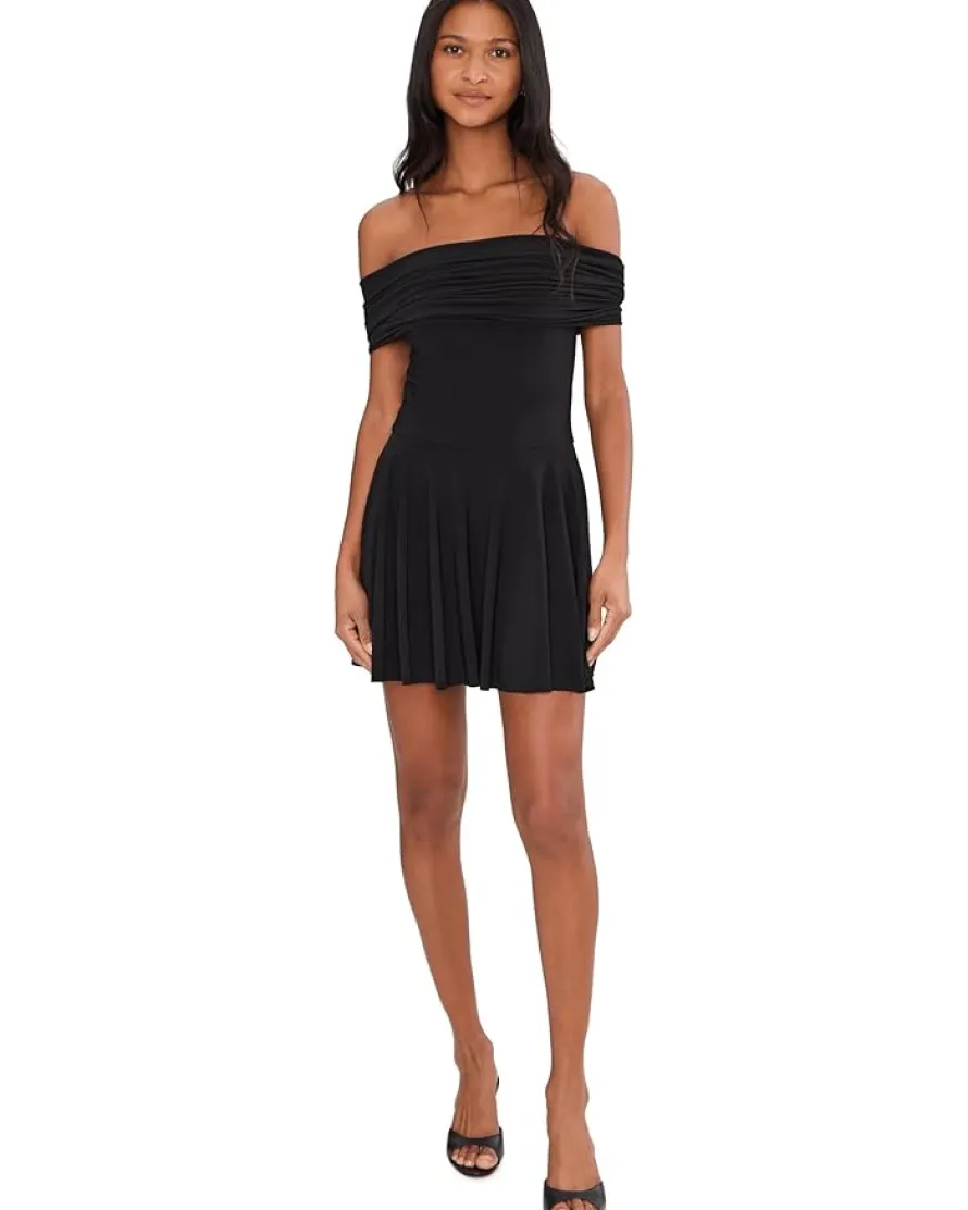 Norma Kamali Sleeveless Cowl Neck Hooded Flared Pickleball Dres Women's