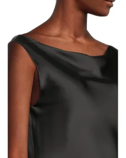 Norma Kamali Sleeveless Low Back Drape Dress Below Knee Women's