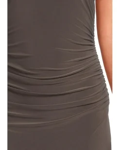 Norma Kamali Sleeveless Shirred Waist Gown Women's