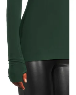Norma Kamali Slim Fit Long Sleeve Turtle Top Women's