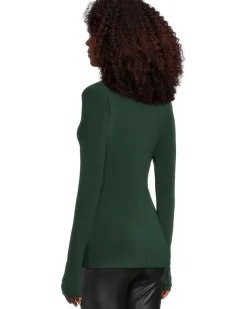 Norma Kamali Slim Fit Long Sleeve Turtle Top Women's