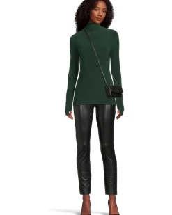 Norma Kamali Slim Fit Long Sleeve Turtle Top Women's