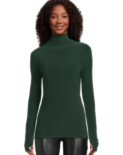 Norma Kamali Slim Fit Long Sleeve Turtle Top Women's